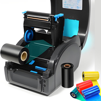 Vente chaude Bleu Ruban De Transfert Thermique Imprimable Copperplate Papier Étiquettes Étiquettes De Prix Compatible avec Zebra et HP Imprimantes