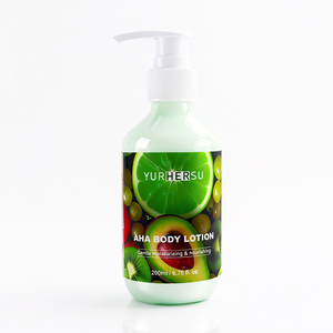 Lotion corporelle AHA à marque privée, glycérine, acide malique, hyaluronate <span class=keywords><strong>de</strong></span> sodium, hydratante, lissante, soin <span class=keywords><strong>de</strong></span> la peau pour tous types <span class=keywords><strong>de</strong></span> peau, OEM/ODM - Product Image 1