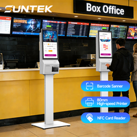 Kiosque de commande et de paiement en libre-service Suntek City pour restaurants, avec support POS, SDK activé, multi-OS, reconnaissance faciale, utilisation intérieure/extérieure