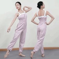 Combinaison de danse pour adulte, combinaison de sport en polyester rose pour l'entraînement
