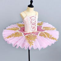 Tutu de ballet professionnel pour filles, bleu et rose, style platine, robe de ballerine pour fête, costume de danse pour enfants 100% polyester