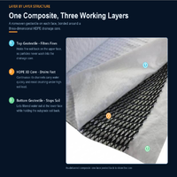 Filet de drainage composite 3D, filet de drainage composite en plastique, géotextile pour parkings industriels, matériaux HDPE/PP