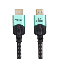 Câble HDMI VCOM avec gaine métallique tressée, nouvelle conception brevetée, 6 pieds (1,8 m), 3 m, 8K 60Hz, 48 Gbps, HDR, Ethernet, HDTV