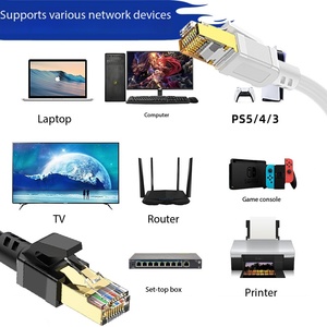 สายแพทช์คอร์ด Cat8 40Gbps S/FTP ป้องกันสัญญาณรบกวน ทองแดงบริสุทธิ์ หัว RJ45 ปลอกหุ้ม PVC สายแลนความเร็วสูง สำหรับเครือข่ายวิศวกรรม - Product Image 1