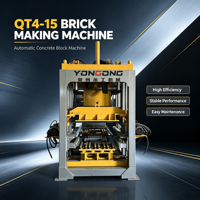 Machine à blocs creux en béton entièrement automatique QT4-15, machine à fabriquer des briques en terre cuite, machine à mouler des blocs pour la construction