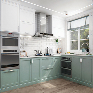 Gabinete de cocina verde a la moda, juego de gabinetes de cocina verde oliva modernos, gabinetes personalizados, Color verde para cocinas - Product Image 6