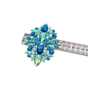 Carnival thiết kế lễ hội đá thủ công quyến rũ sắt trên Rhinestone Bling Turquoise AB Motif appliques các bản vá lỗi - Product Image 3