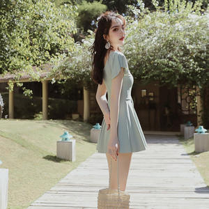 Baiya Women's Two Piece Swimsuit V Neck Skirt Style <b>Tummy</b> <b>Control</b> Swimwear Summer Beachwear - Product Image 3