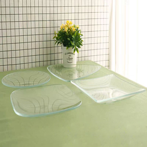 Peralatan Makan Kaca Kristal Jernih, Piring Kaca Minimalis, Piring Sajian Salad Buah - Product Image 4
