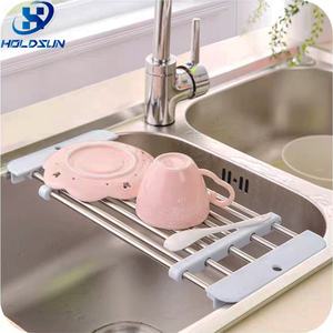 Escurridor de <span class=keywords><strong>Cocina</strong></span> Extensible Multifuncional Personalizado, de Acero Inoxidable, Antipolvo, para Fregadero, para Secar Verduras, Frutas y Platos - Product Image 6