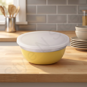 ชามสเตนเลสสีเหลืองพร้อมฝาเป็นขั้นตอนสำหรับบ้านและร้านอาหาร - Product Image 3