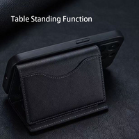 Dompet Magnetik Kulit PU Model Berdiri untuk iPhone 16 Pro & Pro Max Magnet Kuat dengan 6 Slot Kartu