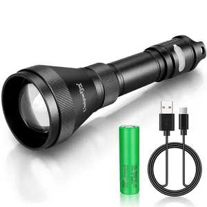 UniqueFire, lente de PMMA de 50mm, visión nocturna, VCSEL, láser infrarrojo, led, carga de la batería, 21700, zoom, atenuador, antorcha para caza