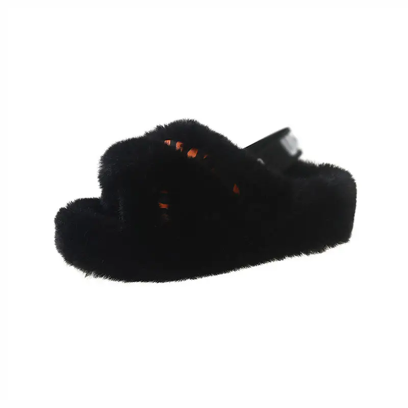 Wholesale Winter Pvc Fur Home Ladies Girls Lady Lovely Comfortable Lightweight Elegant Women's Slippers Sandals