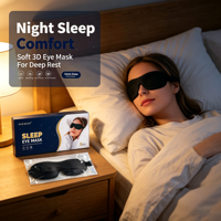 Masque de sommeil 3D bloquant la lumière, confortable, pour dormir la nuit, la sieste, les voyages en avion, logo personnalisé disponible en gros
