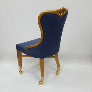 Chaises de jeu pour joueurs à dossier haut, fauteuil de <span class=keywords><strong>casino</strong></span> de luxe, roulettes en acier inoxydable, chaise de poker pour hôtel - Product Image 4
