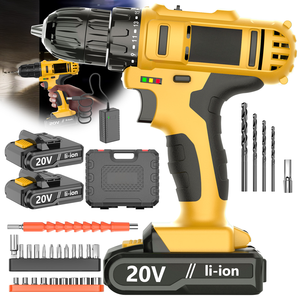 Perceuse sans fil 20V sans clé, tournevis, mini-outil de bricolage à vitesse variable, moteur à balais, entrepôt UE, alimentation par batterie CD-20AN-2 Cor - Product Image 1