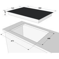 Appareil ménager Plaques de cuisson encastrées de 90cm avec 6 zones Table de cuisson électrique intelligente à induction Full Flex Zone gratuite de 8600W