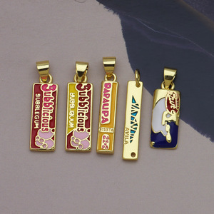 HD848 Dijes de esmalte chapados en oro de 18K con diseños de caramelo, refresco, botella de cerveza, globo aerostático, dinero y ala, para la fabricación de collares y joyas DIY - Product Image 2