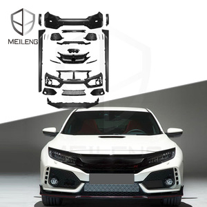 Pièces de mise à niveau pour <span class=keywords><strong>Honda</strong></span> <span class=keywords><strong>Civic</strong></span> Refit à <span class=keywords><strong>Honda</strong></span> TYPE R 2016-2018 Kit de carrosserie Pare-chocs avant diffuseur arrière jupes latérales - Product Image 2