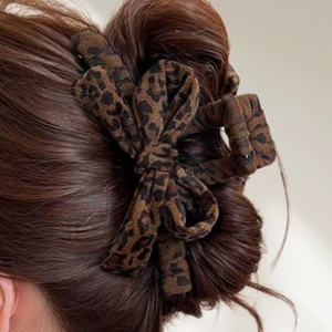 Pinza para el pelo con lazo y estampado de leopardo, elegante y de gran venta, diseño sencillo y exclusivo, para mujer, joyería de moda al por mayor - Product Image 2