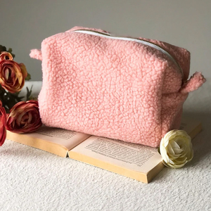 Sac de maquillage rose écologique personnalisé en gros, sac de toilette portable, sac de cosmétiques de voyage pour filles - Product Image 2