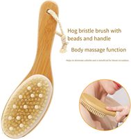 Ensemble de brosses pour le corps naturel de haute qualité 6 pièces Kit de brossage à sec avec brosses de massage exfoliantes à long manche pour la douche et les soins de la peau