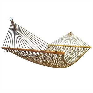 Deux Personnes Couchage Lit Balançoire Double <span class=keywords><strong>Hamac</strong></span> En Corde De Coton avec Bois Barre D'écartement (450 LB) - Product Image 6