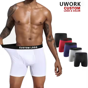 Wholesale Men's Comfortable <strong>Boxer</strong> Briefs Cotton Underwear <strong>Custom</strong> Logo Breathable Plus Size 4 Pack Underpants Soft <strong>Boxers</strong> for Men - Product Image 3