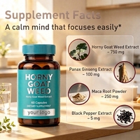 Complément de vitalité masculine : Capsules de Panax Ginseng, Racine de Maca, Herbe cornée de chèvre et Extrait de Poivre noir pour la gestion de l'énergie des hommes adultes