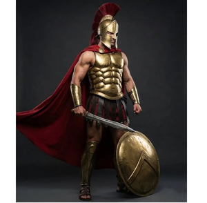 Conjunto de Armadura Completa de Acero Spartan Leonidas, Disfraz de Guerrero Hecho a Mano con Casco y Escudo para Exhibición Histórica y Cosplay - Product Image 1