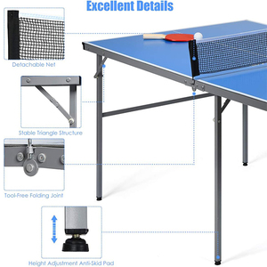 Tavolo da <span class=keywords><strong>Ping</strong></span> <span class=keywords><strong>Pong</strong></span> Pieghevole Portatile in Plastica <span class=keywords><strong>di</strong></span> Alta Qualità per Uso Interno o Esterno - Product Image 4