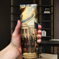 Gobelet isotherme personnalisé en acier inoxydable, 250e anniversaire, écologique, durable, 20 oz, design imprimé UV, livraison gratuite aux États-Unis, en stock