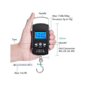 Balance de poche électronique numérique avec mètre à ruban pour la pêche et le bagage, idéale pour la pesée de la pêche et les bagages. - Product Image 6