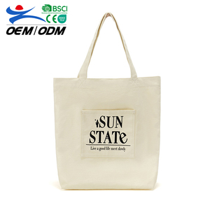 High Quality Custom Logo Large Canvas Tote Bag Recyclable Cotton Handle Reusable Printed Letter Pattern <b>Environment</b>-friendly - Product Image 1