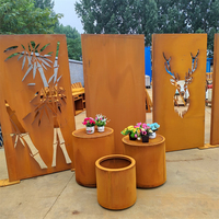 Panneau de séparation extérieur en acier Corten découpé au laser, écran de jardin en métal rouillé, décoration extérieure, panneau mural en Corten