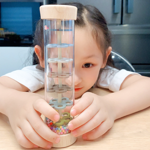 Instrumento de Percussão de Madeira em Forma de Ampulheta Arco-Íris, Simulador de Som de Chuva, Sino de Areia, Jogos Musicais para Educação Infantil - Product Image 5