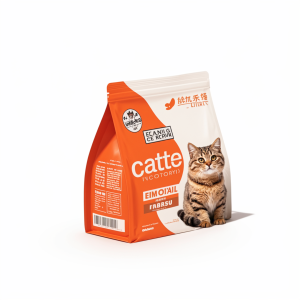 Sac d'emballage alimentaire carré à fond plat de qualité alimentaire, scellé sur 3 côtés, pour aliments pour animaux de compagnie, litière pour chat, sushi, lait, personnalisable et recyclable - Product Image 2