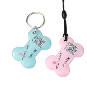 Good quality pet tag tracker With silicone material custom nfc pet tag for tracking