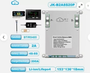 Équilibreur actif JK Smart <span class=keywords><strong>BMS</strong></span> 1A/2A pour LTO/LiFePO4, 8S-24S, 150A-200A, surveillance Bluetooth, système de gestion de la batterie - Product Image 4