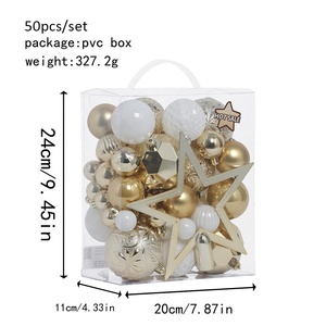 Juego <span class=keywords><strong>de</strong></span> 50 Bolas <span class=keywords><strong>de</strong></span> Navidad Doradas, Adornos <span class=keywords><strong>de</strong></span> Plástico Irrompibles, Surtido <span class=keywords><strong>de</strong></span> Bolas para Decoración <span class=keywords><strong>de</strong></span> Árboles <span class=keywords><strong>de</strong></span> Navidad, Venta al por Mayor - Product Image 2