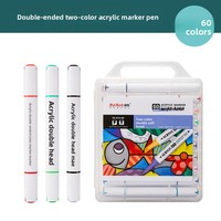 Marqueur acrylique effaçable double face, couleurs superposées, corps épais, boîte portable, stylo aquarelle, pour étudiants, bricolage, dessin coloré
