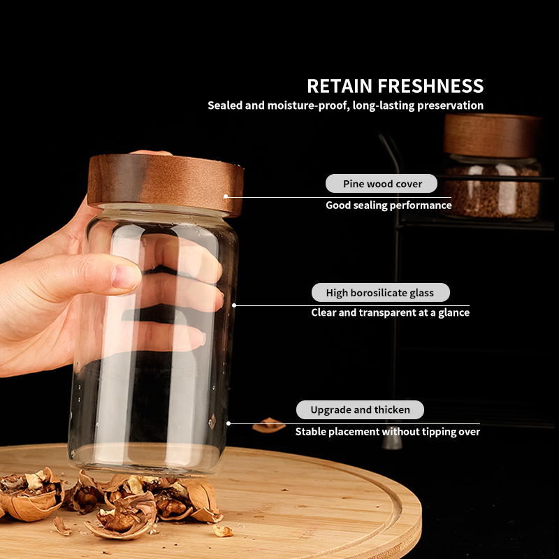 Glassware Factory Borosilicate Glass Jar Food Grade Glass Jar BSCI FDA Jam Honey Kitchen Glass Jar With Lid For Food Storage