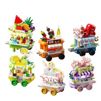 Ensemble de blocs de construction Street View Ice Cream Cart, modèle de camion de nourriture à assembler soi-même, jouet cadeau pour tous les âges