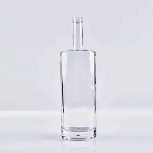 Ovale Vorm Populaire Glazen Fles 750Ml Voor Wodka Rum Whisky Gin Tequila Mezcal Liquor Fles