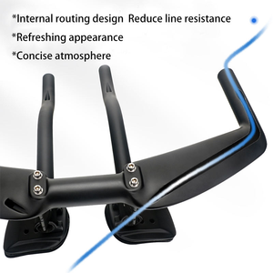 Guidon de vélo de route ergonomique en carbone intégral pour <span class=keywords><strong>triathlon</strong></span>, 31,8 mm, avec repose-bras en éponge souple pour les longues distances - Product Image 6
