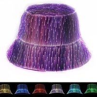 Sombrero de cubo con luz de carga USB LED para hombre, sombrero brillante de 7 colores, gorra de béisbol luminosa Rave de fibra óptica para mujer