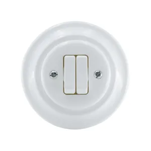 Push switch porcelain button switch Germany 2 Gang switch