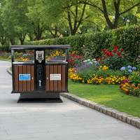 Poubelle de tri des déchets de jardin, bac de tri des déchets de jardin, poubelle publique extérieure, bac de recyclage
