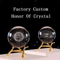 Honneur de cristal Fengshui artisanat verre boule de cristal sphère ornements cristal artisanat pour Souvenir
